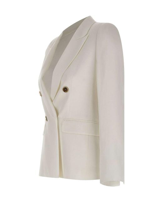 Marella Gray Charme Double-Breasted Blazer
