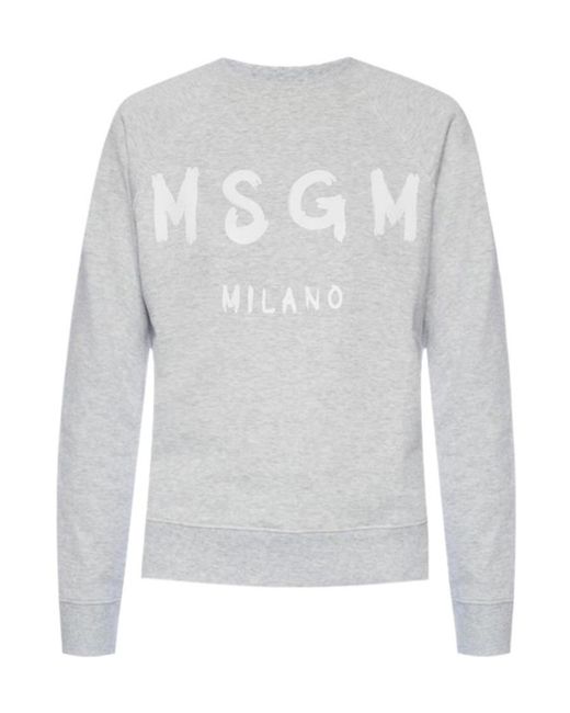 MSGM Gray Round-Necked Sweater
