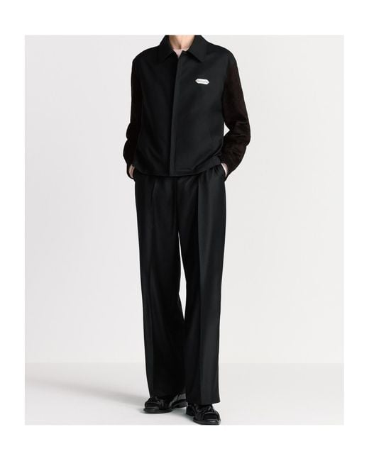 Dior Black Zip-Up Wool Coat for men