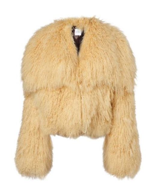 The Attico Natural Cropped Shearling Jacket