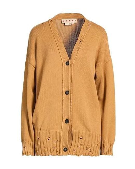 Marni Brown Solid Knit Cardigan
