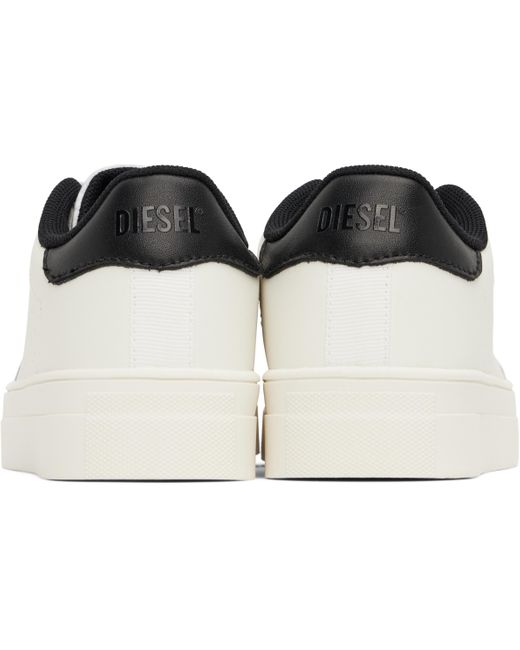 DIESEL White Round Toe Sneakers