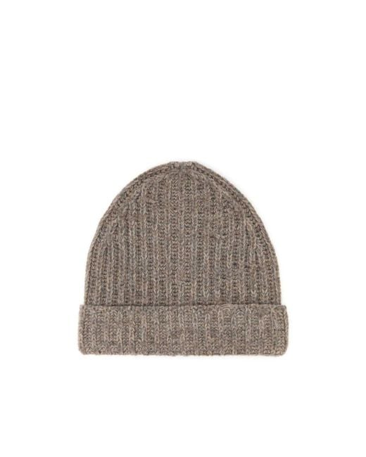 Maison Margiela Brown Knitted Beanie for men