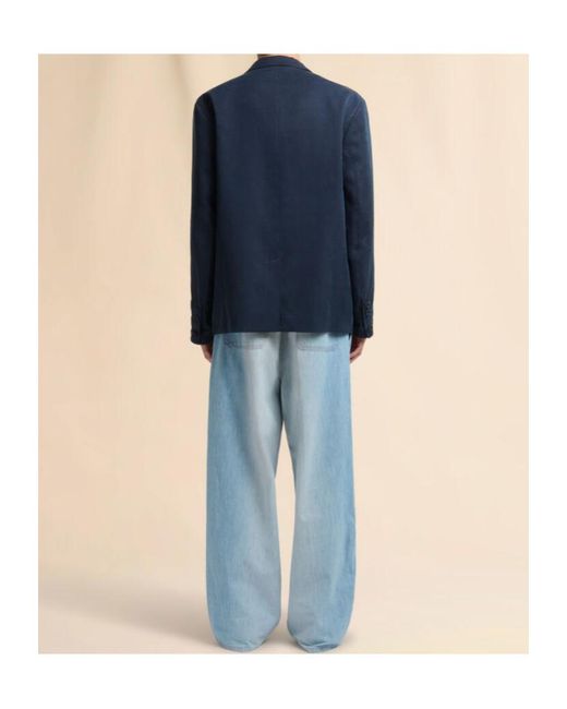 Marni Blue Deep Satin Single-Breasted Jacket for men
