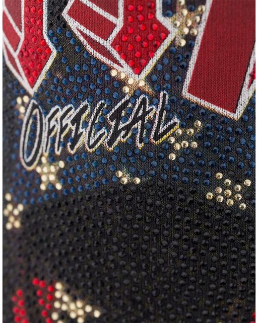 Philipp Plein Blue Crystal Decorated Sweatpants for men