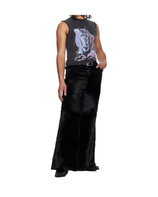 Lu'u Dan Black 'Year Of The Horse' Series Pony Phat Xl Leather Trousers for men