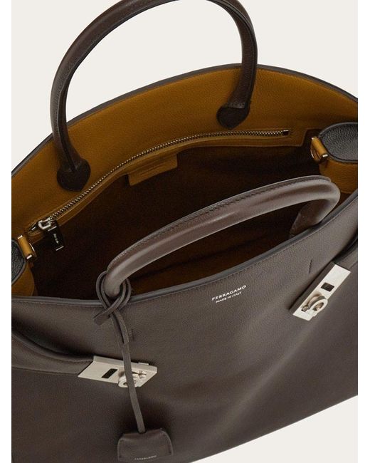Ferragamo Brown Ferragamo Hug Tote Bag