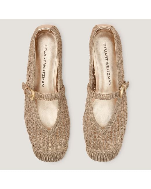 Stuart Weitzman Natural Cut-Out Ballet Flats