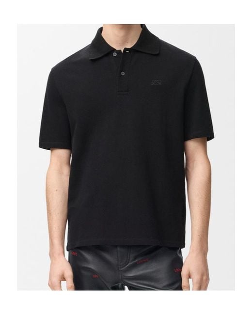 Loewe Black Anagram-Embroidered Polo Shirt for men