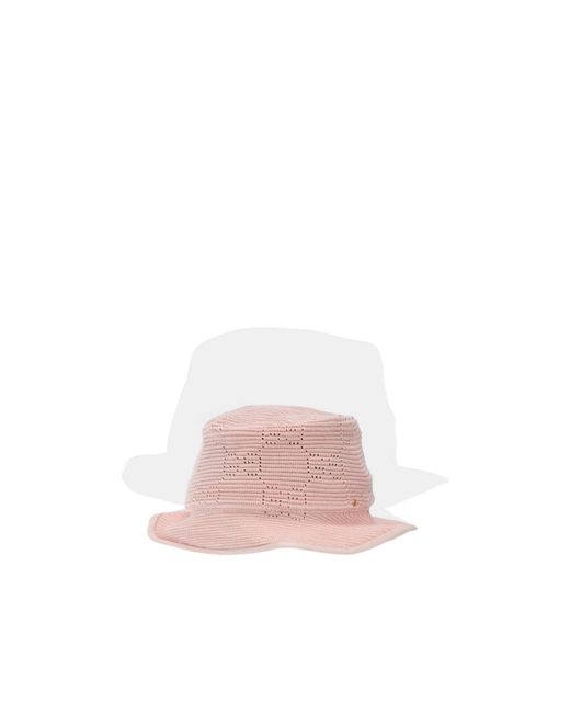 Gucci Pink Hollow Crocheted Bucket Hat