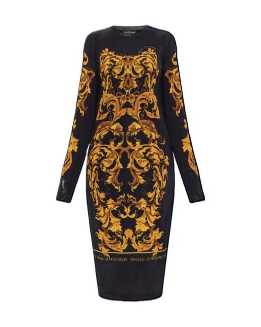 Versace Jeans Multicolor Couture Barocco Print Midi Dress