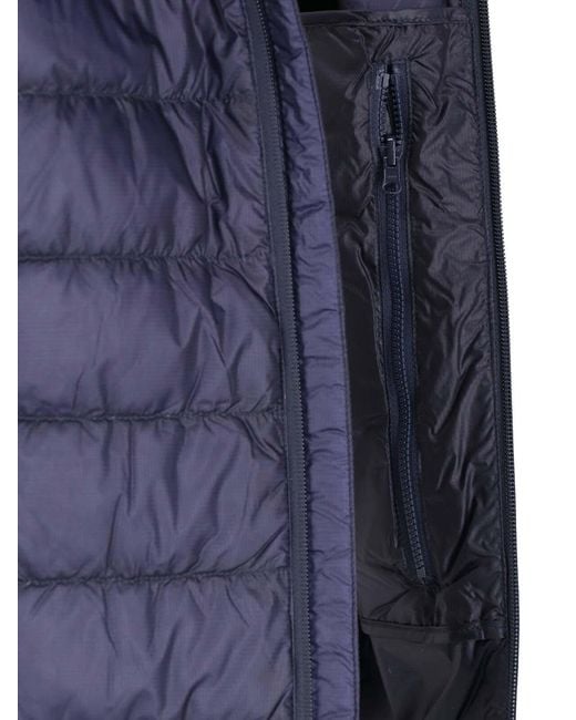 Aspesi Blue Hooded Quilted Down Jacket for men