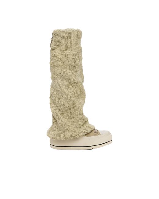 R13 White Round Toe Boots