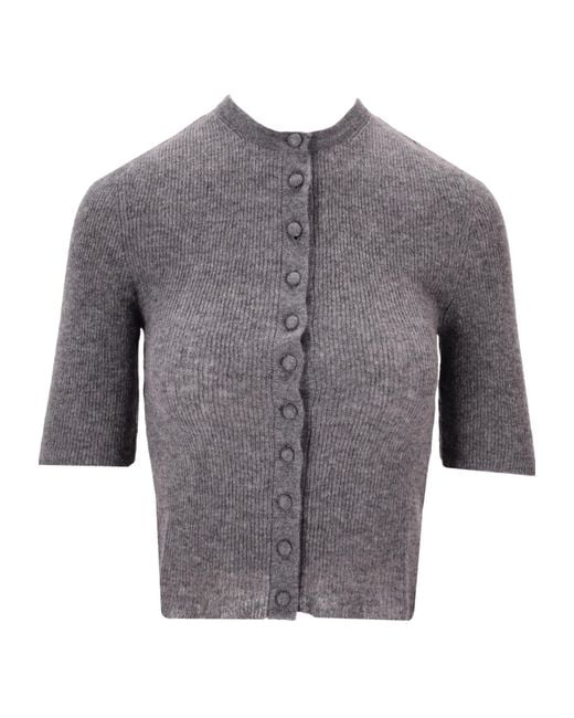 Citizens of Humanity Gray Short-Sleeve Knitted Cardigan