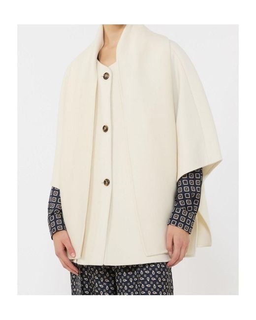Max Mara White Button-Up Cape