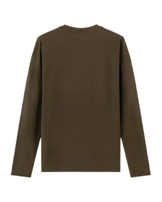 Stone Island Green Slim-Fit Long-Sleeve T-Shirt With Tonal Compass Logo Patch for men