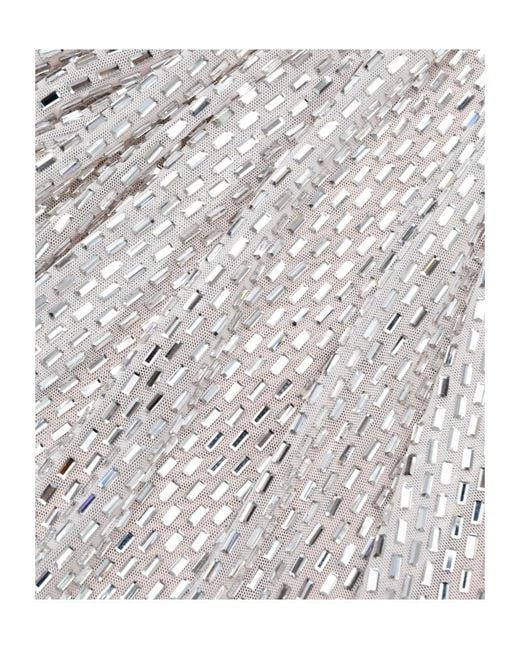 Self-Portrait White Sequin Ruffle Gown