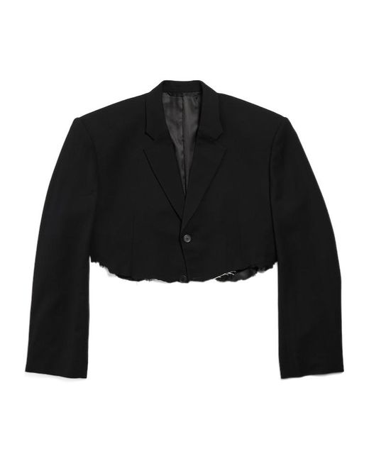 Balenciaga Black Cut-Out Single-Breasted Blazer