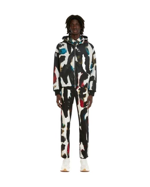 McQueen Black Zip-Up Long-Sleeved Windbreaker for men