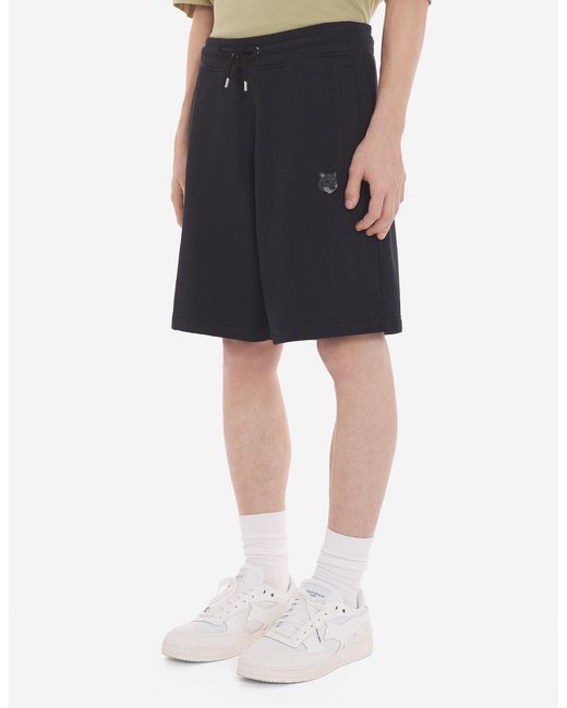 Maison Kitsuné Blue Maison Kitsuné Bold Fox Head Patch Oversize Jog Shorts for men