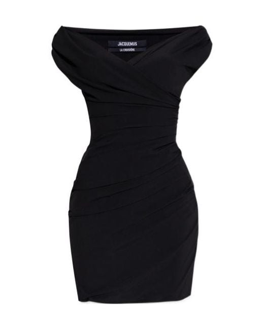 Jacquemus Black The Rita Ruched Mini Dress