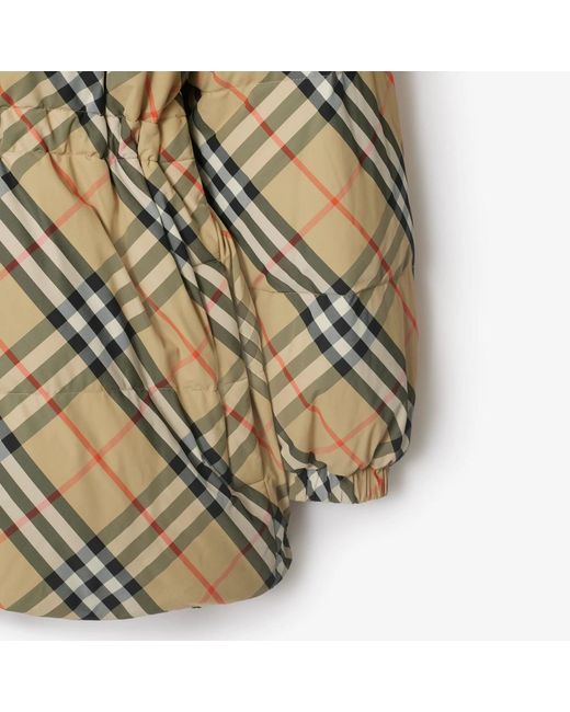 Burberry Metallic Checked Hooded Reversible Down Jacket