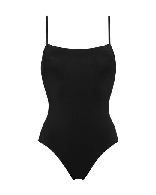 Eres Black Solid Color One-Piece Swimsuit