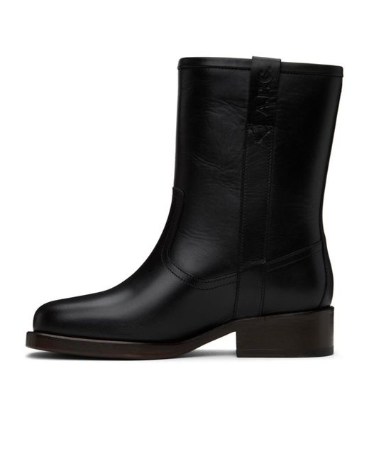 A.P.C. Black Round Toe Ankle Boots
