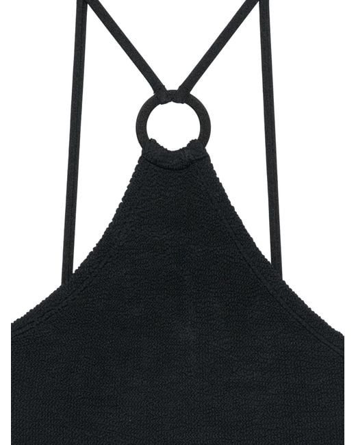 Hunza G Black Jasmine Tonal Hoop Swimsuit