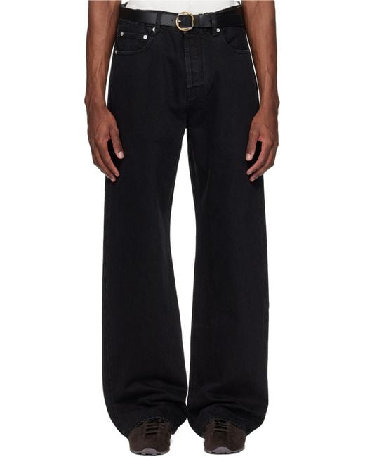Jacquemus Blue Logo Detailed Straight-Leg Jeans for men