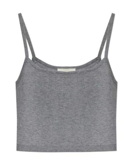Officine Generale Gray Strap Cropped Top