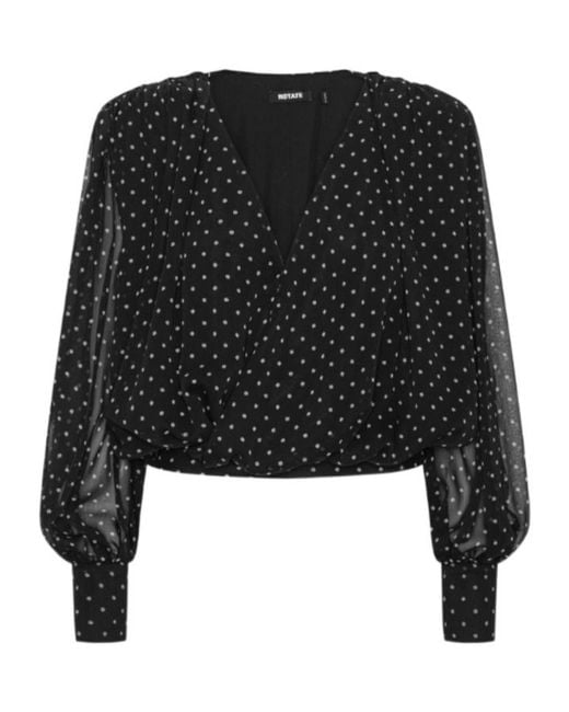 ROTATE BIRGER CHRISTENSEN Black Ruched Blouse