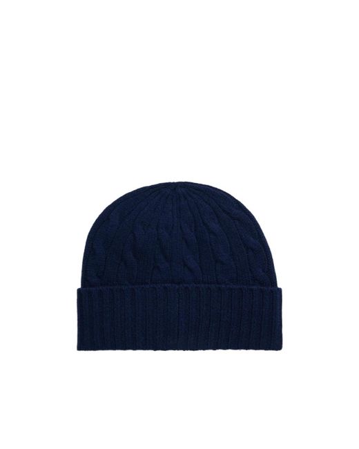 Ralph Lauren Blue Polo Classic Logo Embroidered Beanie for men