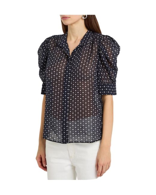 FRAME Blue Silk Blouse