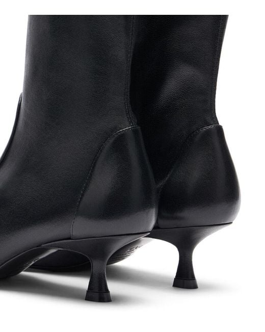 Stuart Weitzman Black Stretch Nappa Pointed-Toe Ankle Booties