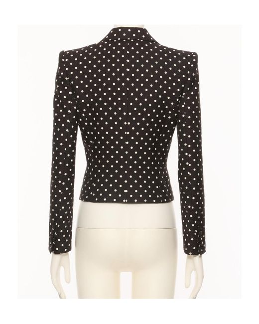 Valentino Black Polka Dot Printed Single-Breasted Jacket