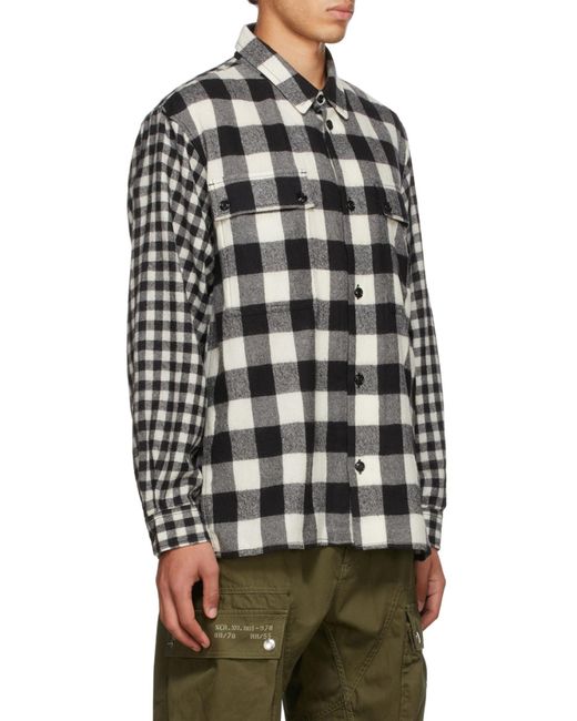 DIESEL Black Flannel Checked Knitted Shirt for men