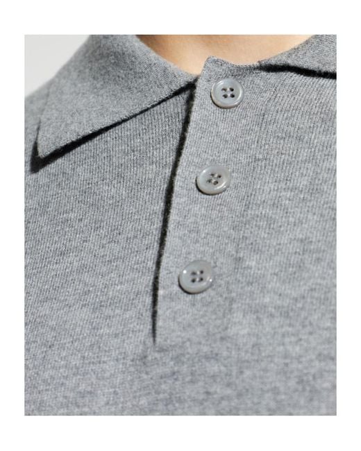 Lisa Yang Gray Lowen Polo Knitted Sweater for men