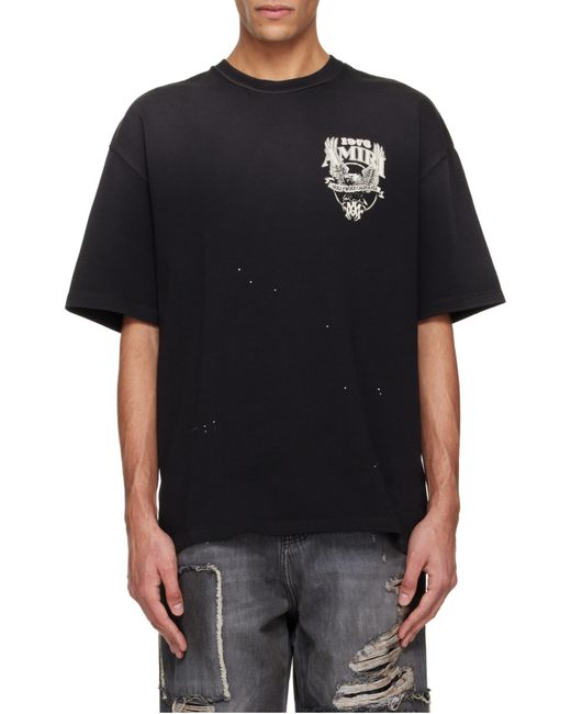 Amiri Black Round Neck T-Shirt for men