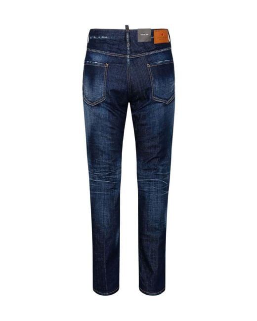 DSquared² Blue Belt-Loop Jeans for men