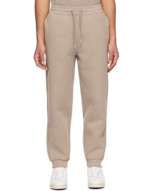 AMI Brown Ami Logo Embossed Drawstring Track Pants for men