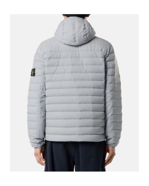 Stone Island Gray Zip-Up Down Jacket for men