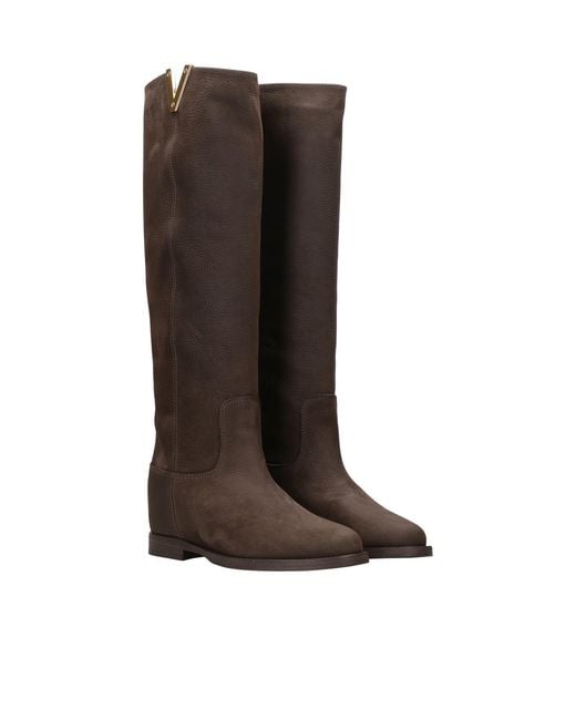 Via Roma 15 Brown Round-Toe Ankle Boots