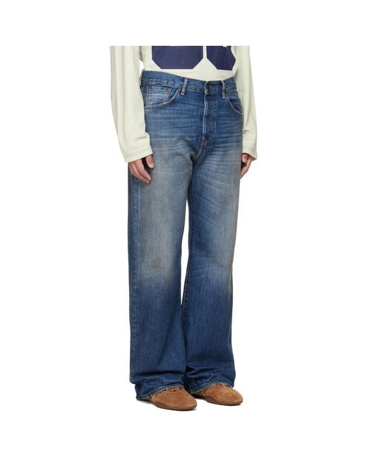 Acne Blue Belt Loop Jeans for men
