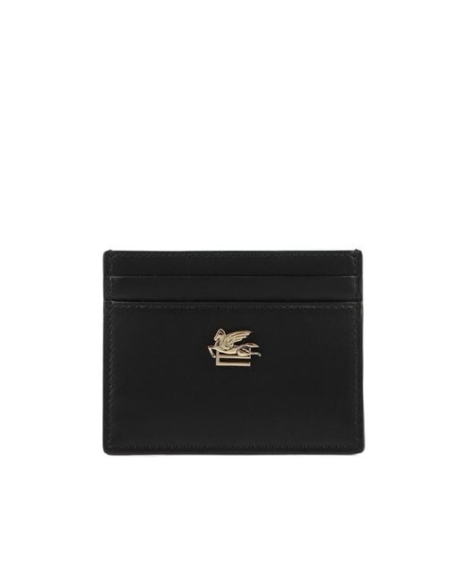 Etro Black Logo Plaque Cardholder