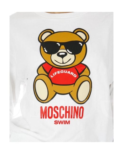 Moschino White Logo Printed Pattern Sweater