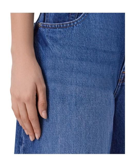 7 For All Mankind Blue Straight-Leg Jeans
