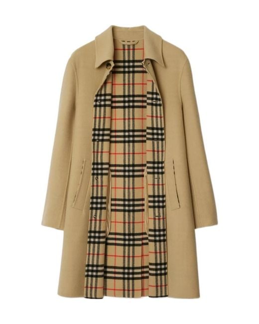 Burberry Natural Mid-Length Wool Car Coat for men