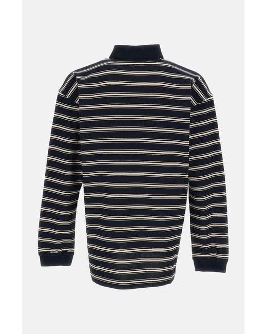 Bottega Veneta Black Striped Oversized Polo Shirt for men