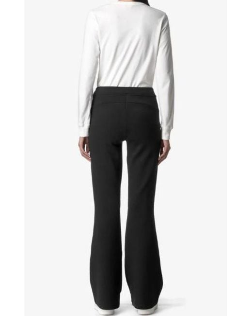 K-Way Black Flare Sport Trousers For Warm Leisure Activitie